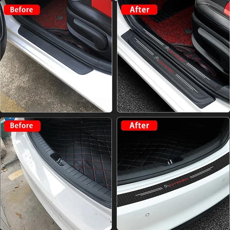 Carbon Fiber Car Door Sill Protector Sticker for Citroen C5 C3 C4 Picasso Sega C-Elysee Berlingo Xsara XR Aircross Anti-Scratch