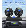 Dual Head Car Fan 12V 24V 5V Rotation Cooling Fan for Car 3-Speed Adjustable Auto Air Fan Portable Electric Fan SUV Truck