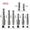 Socket Adapter Bit Adapter 1/4in 2/3/8pcs Chrome Vanadium Steel