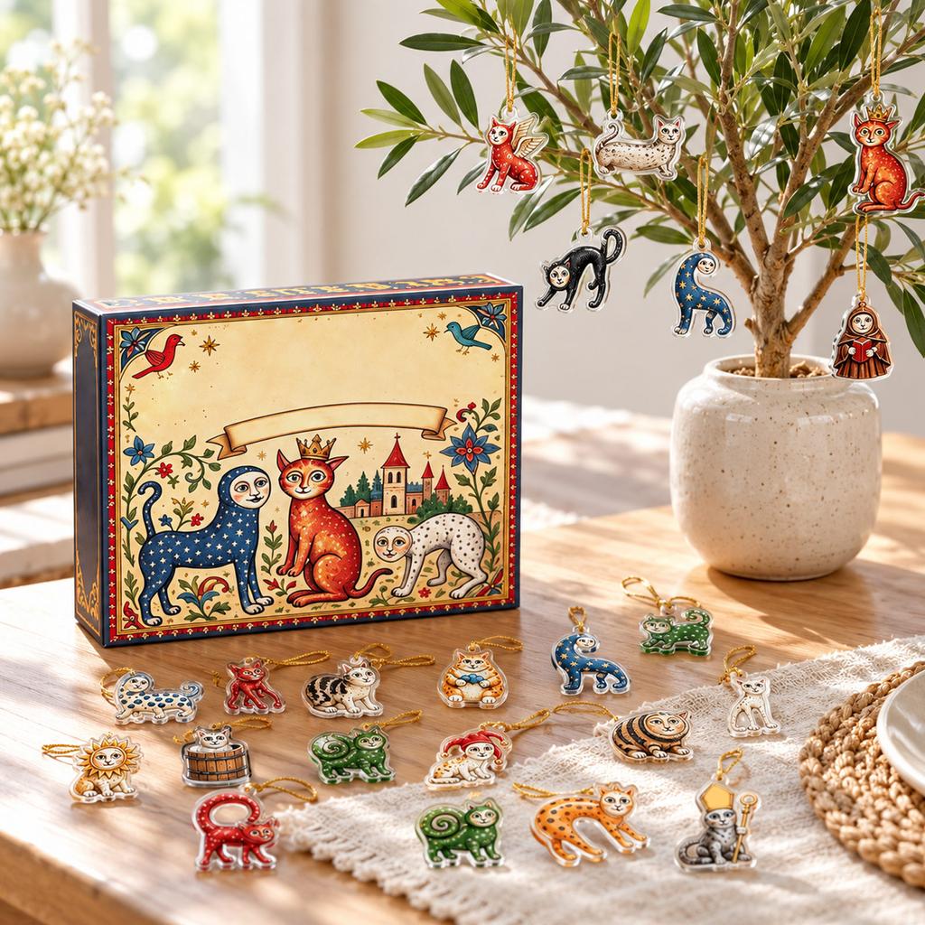 2D Advent Calendar Acrylic Ornament for Christmas Decoration