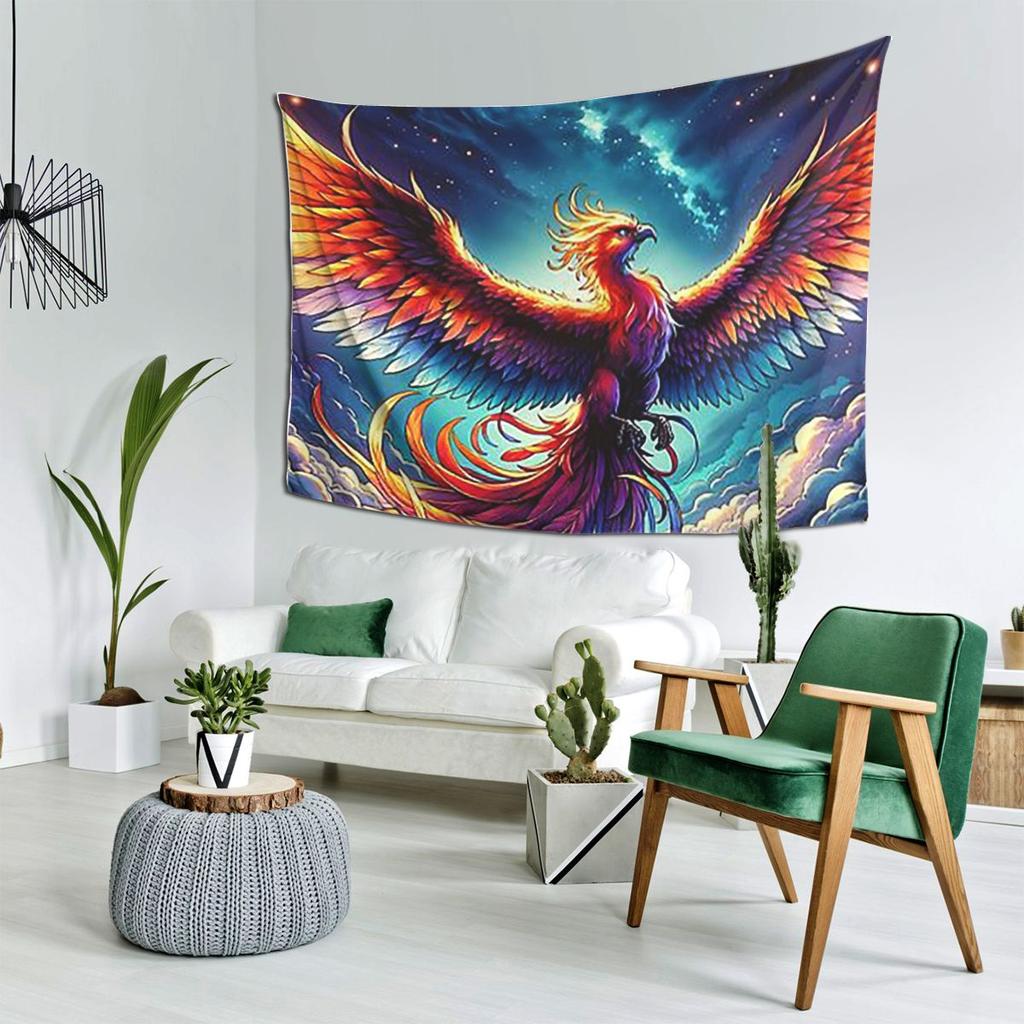 Colorful Majestic Phoenix Tapestry Decoration Art Aesthetic Tapestries for Living Room Bedroom Home Wall Cloth Wall Hanging