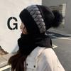 Autumn and Winter Fashion Scarf Hat One-Piece Cute Versatile Knitting Hat Women Ear Protection Neck Brace Thickened for Keep Warmth Knitting Hat