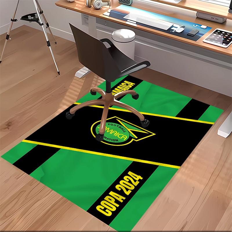 1pc Football Club Logo Print Area Rug - Soft, Washable Non-Slip Indoor Mat for Office Chairs, Living Room, Home Office Decorative Rug