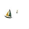 Iron Sailboat Abstract Art Sculpture Tabletop Ornament Decorative Figurine for Desk Bookshelf House