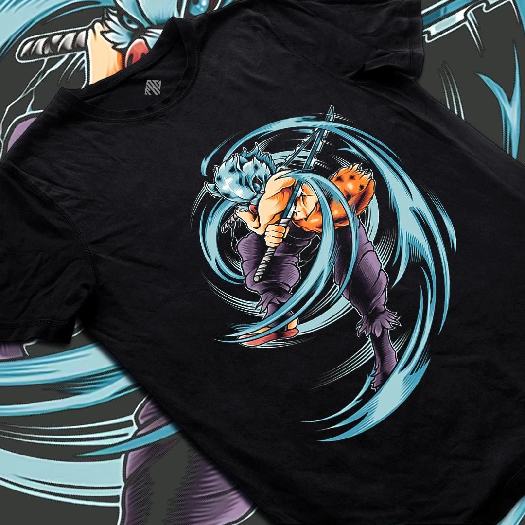 

Anime Style Warrior Fighter Graphic T-Shirt Manga Inosuke Cosplay Tee 4XL