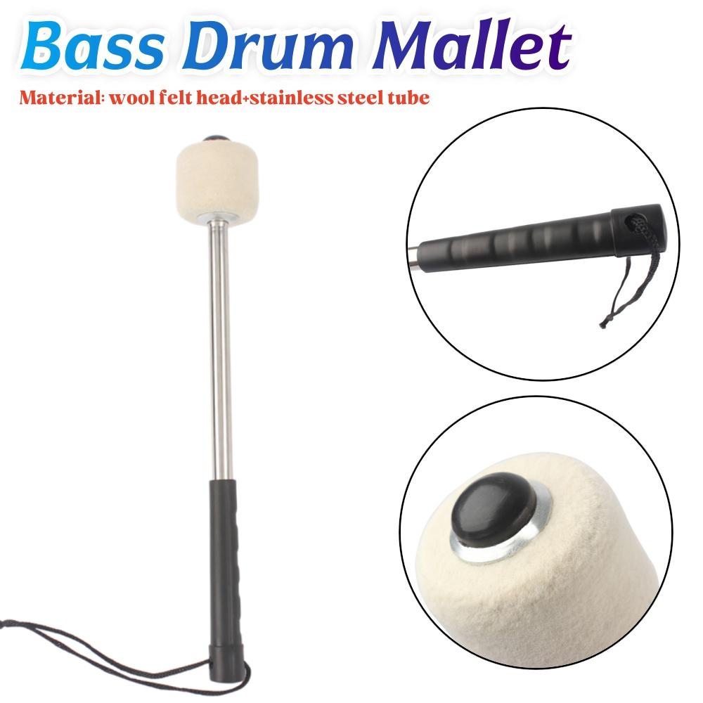 Bacchetta per Grancassa Professionale da Marcia con Testa in Feltro Bacchette con Cordino Accessori per Strumenti Musicali per Batteristi