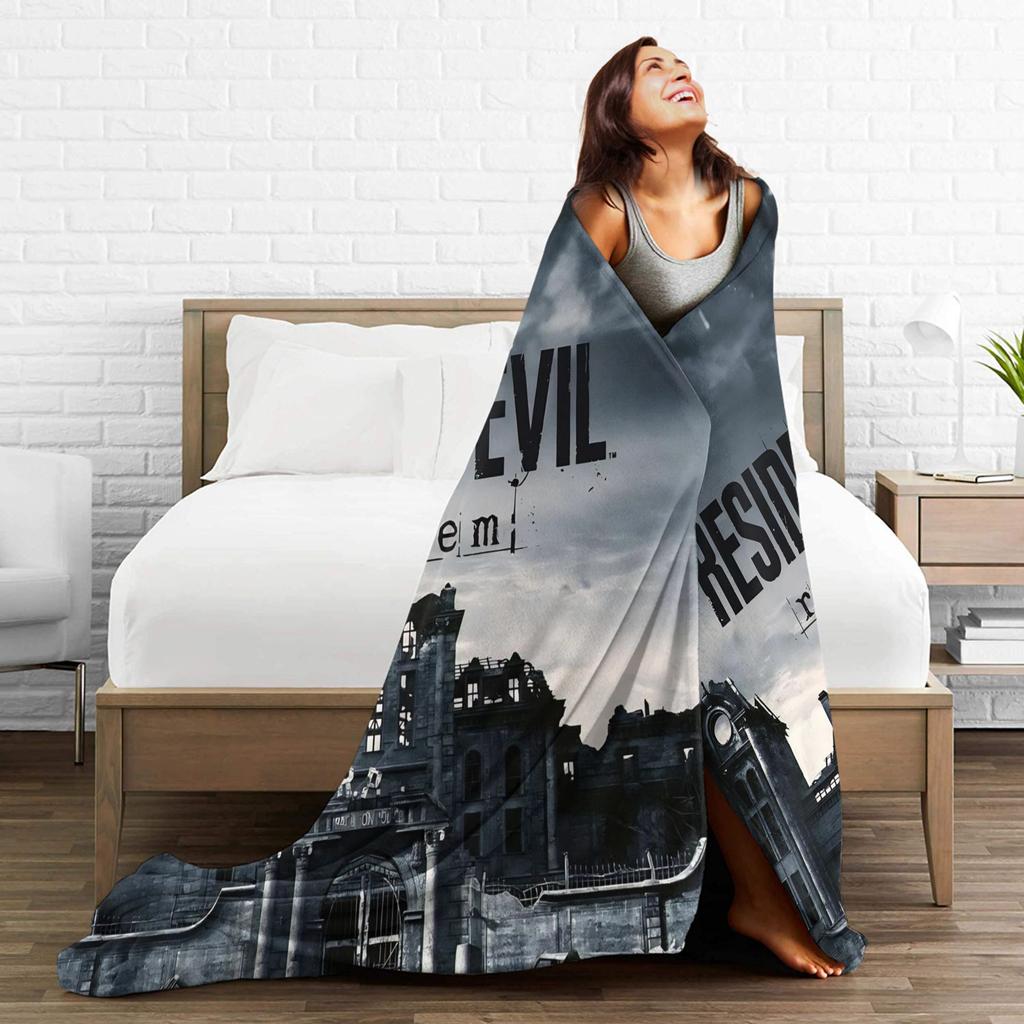 Residents Evils 9 Requiem Game Leon Accessories Blanket Cozy Soft Throw Blankets for Living Room Multiple Sizes Bedding Throws