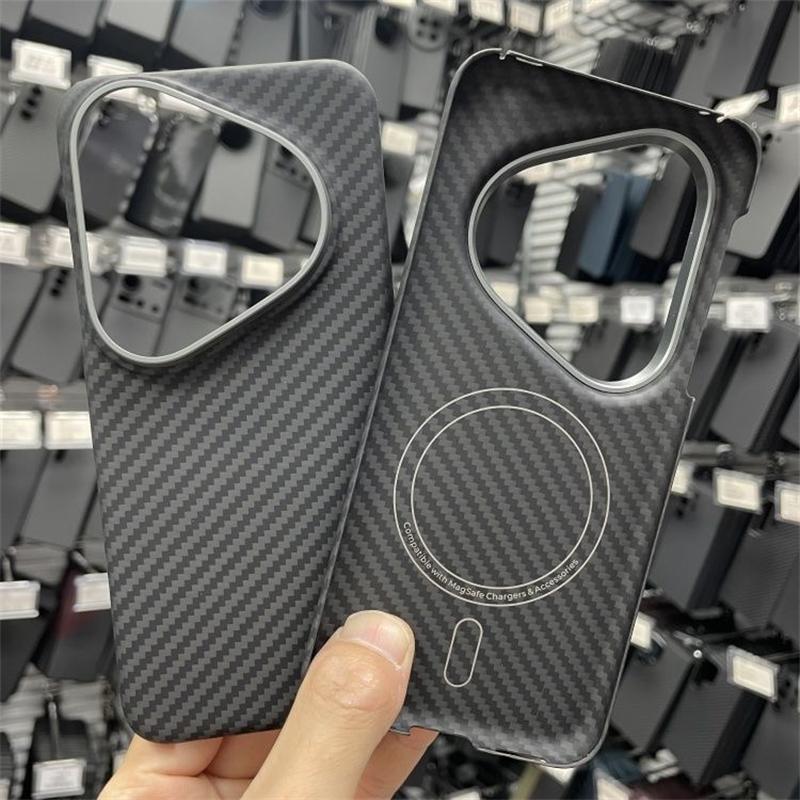 For Huawei Pura 80 Pro Case Aramid Carbon Fiber For MagSafe Magnetic Case Thin Carbon Cover Metal Lens Frame Phone Shell