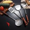 Wutuo 3-Piece Stainless Steel & Walnut Silicone Frying Spatula Set
