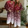 Bathrobe For Men And Women Christmas Printed Flannel Bathrobe Absorbent Quick-drying Cotton Nightgown