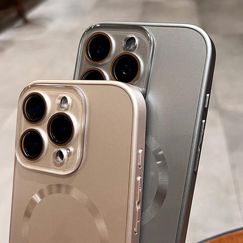Luxury AG Slim Matte For Magsafe Case for iPhone 11 12 13 14 15 16 17 Pro Max 17 Air Magnetic Wireless Charging Hard PC Cover