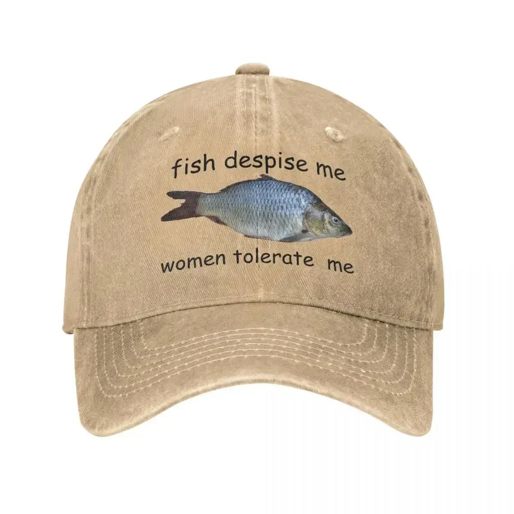 Fish Despise Me Women Tolerate Baseball Caps Vintage Distressed Washed Snapback N Outdoor Running Golf Hats
