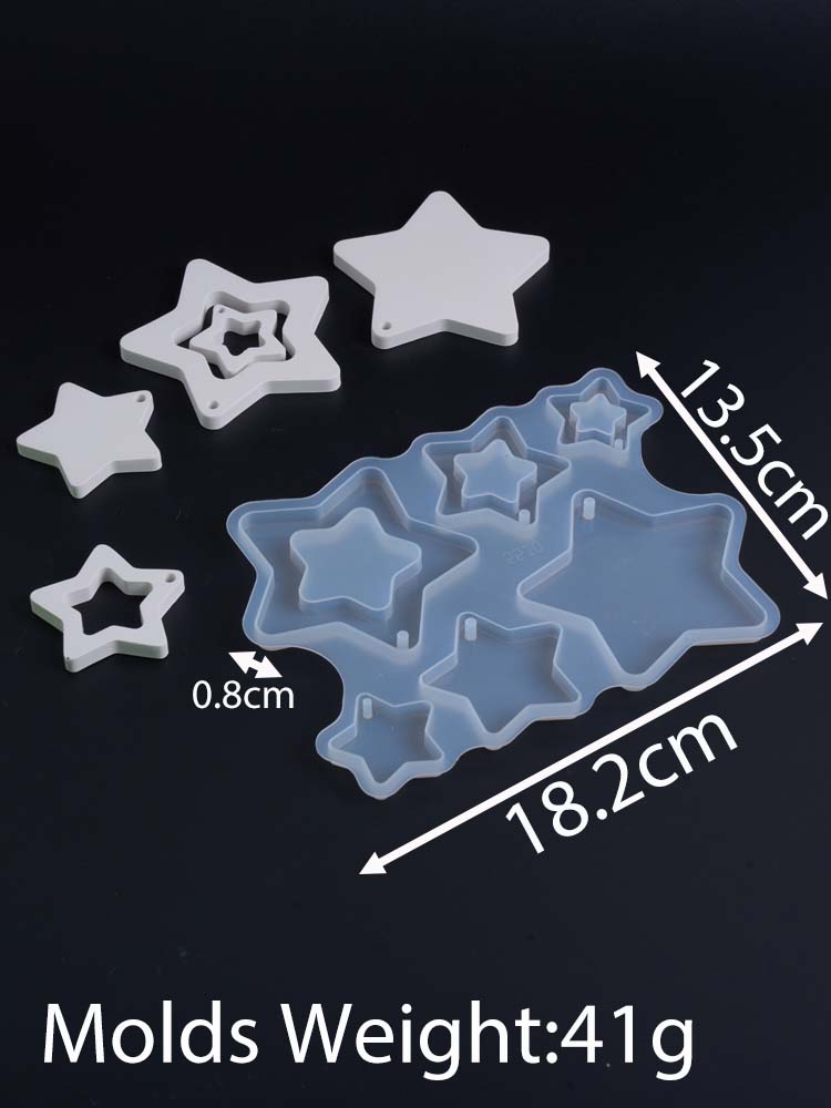 

Силиконовая форма «Пятиконечная звезда» Сделай сам Полые звезды Подвесное украшение Гипсовые формы Изготовление поделок из смолы Домашний декор для рождественской вечеринки звезда