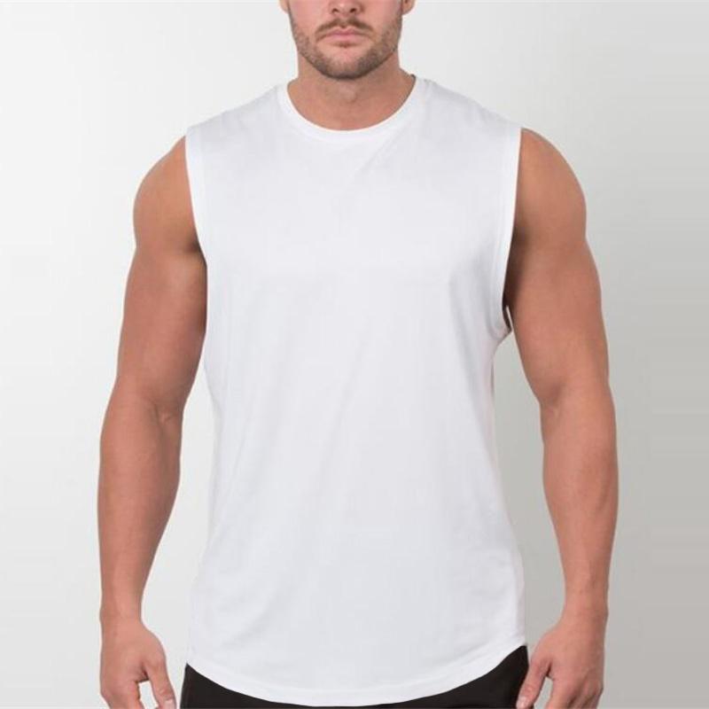 Muscleguys New Casual Sports T-shirt Elastic Sleeveless Short Sleeve Men's Fitness Sweat-absorbing Vest