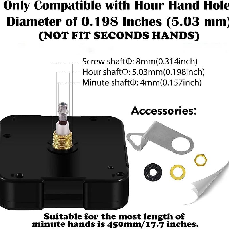 High Torque Clock Movement Sun Brand 12888 Clocks Mechanism DIY Watches Quartz Silent Long Axis Clock Mechanism Accessories