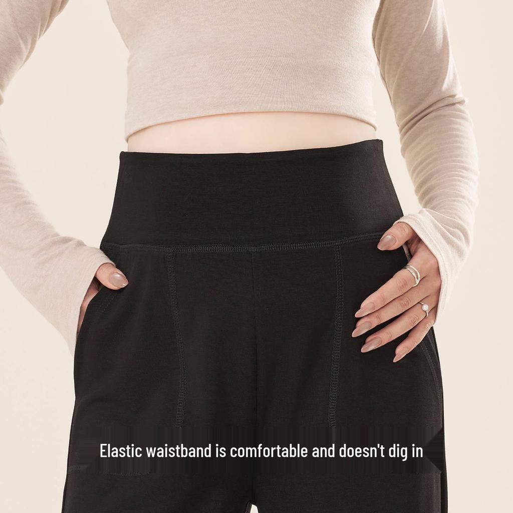 Petite Black Wide-Leg Maternity Pants - Non-Constricting for Spring & Autumn 2025