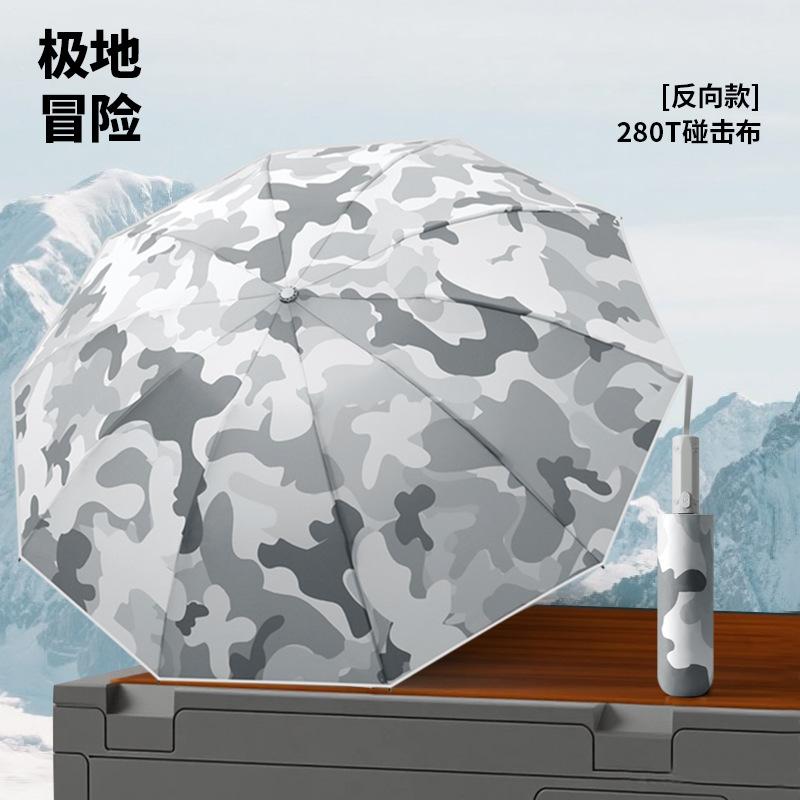 New camouflage automatic umbrella three-fold umbrella automatic umbrella sunscreen + strong windproof weather and rain outdoor