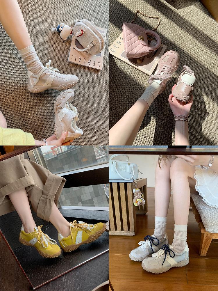 Trauben-Mama 7cm Höhenzunahme Runde Zehenpartie Schnürung Dad Sneakers - Dicke Sohle Lässige Deutsche Trainer