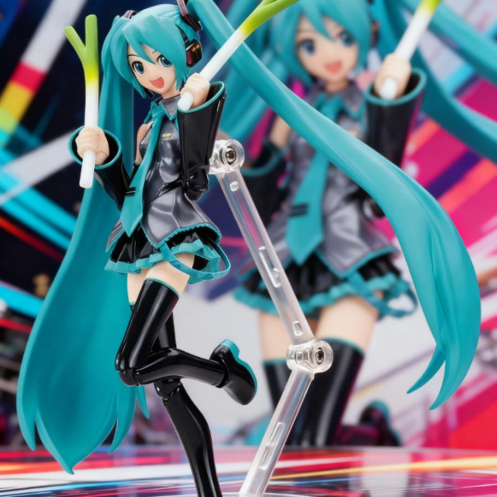 1 Stück Hatsune Miku Serie Anime 15cm Figur Figma 014 Virtueller Sänger Schüttel Lauch Schönes Mädchen Miku Action Figur Schreibtisch Geschenk