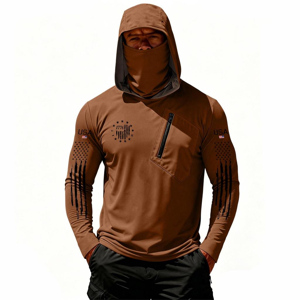 Herren Casual Kapuzen-Langarm-Sonnenschutz-Oberteil