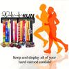 2D Flat Black Metal Medal Display Stand Hanging Storage Rack for Running Sports Medals, Home Office Wall Decoration, Gift for Athletes Fans