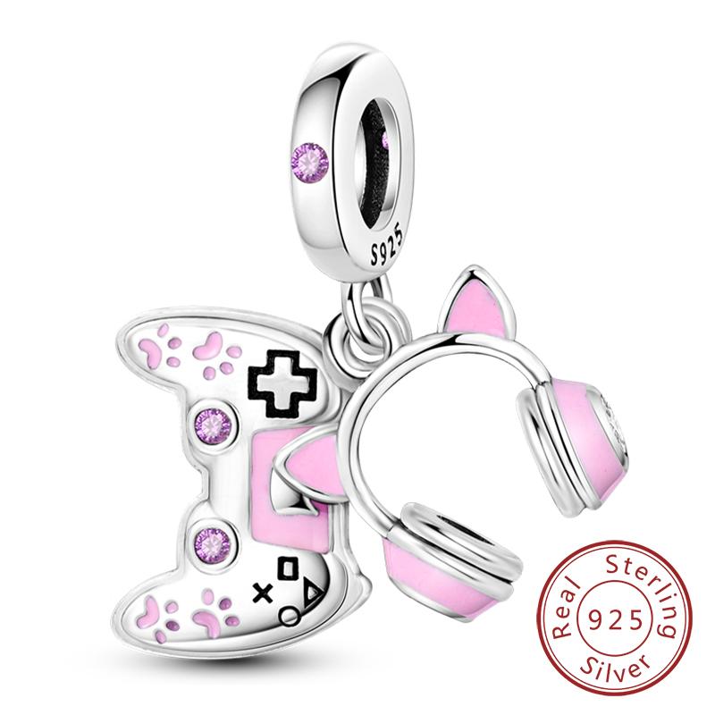 Charm Copper Pink Pendant Charm Fit Original Charm Bracelet Necklace Beads Diy Jewerlry Accessories