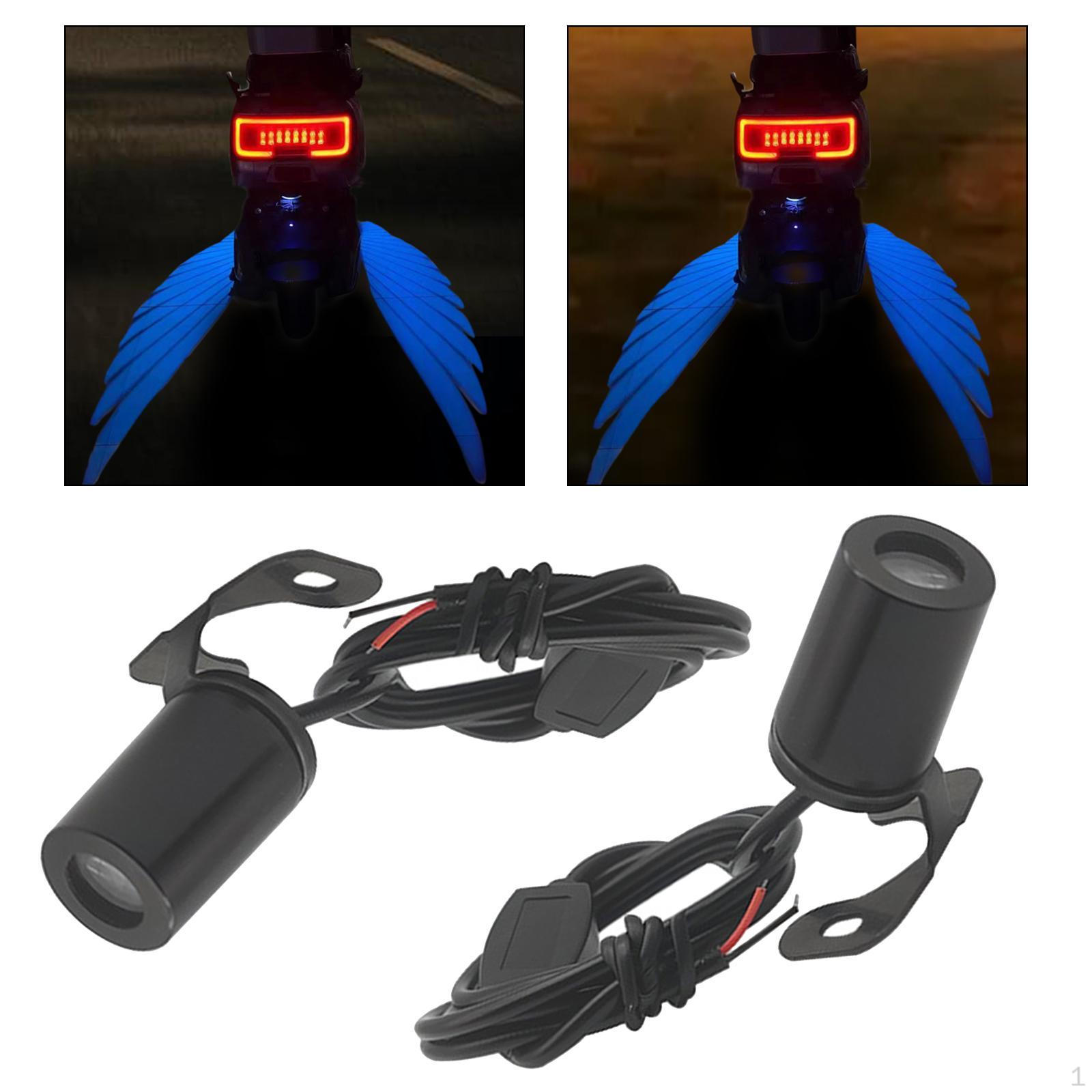 

2 шт. проекционные фары для мотоцикла Angel Wing, мотоциклетная лампа, светодиодная фара для безопасной езды ночью Blue Light