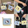 Cute Kitty Cat Small Shoulder Bag With Colorblock Nylon For Daily Use