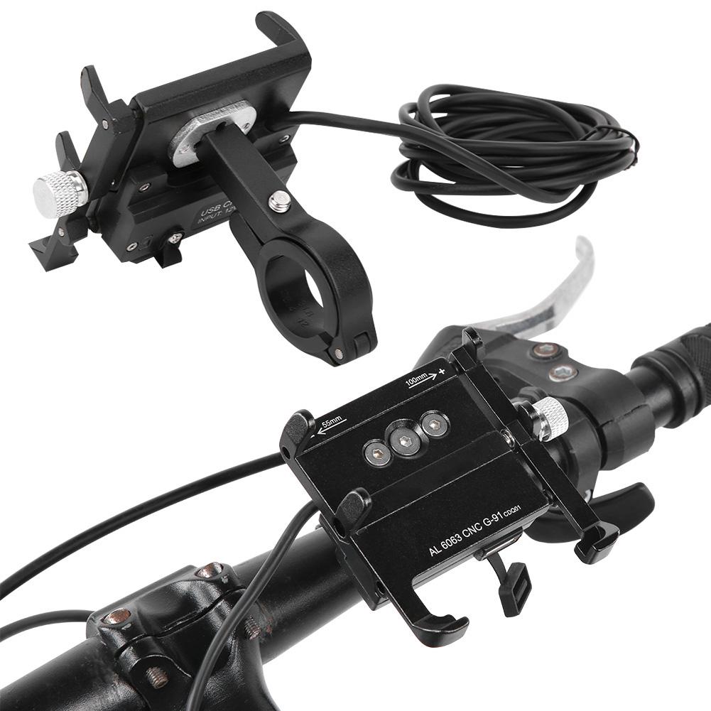 Motorcycle Electric Bike Charge Aluminium Alloy Phone Navigation Support Clip Ring Type