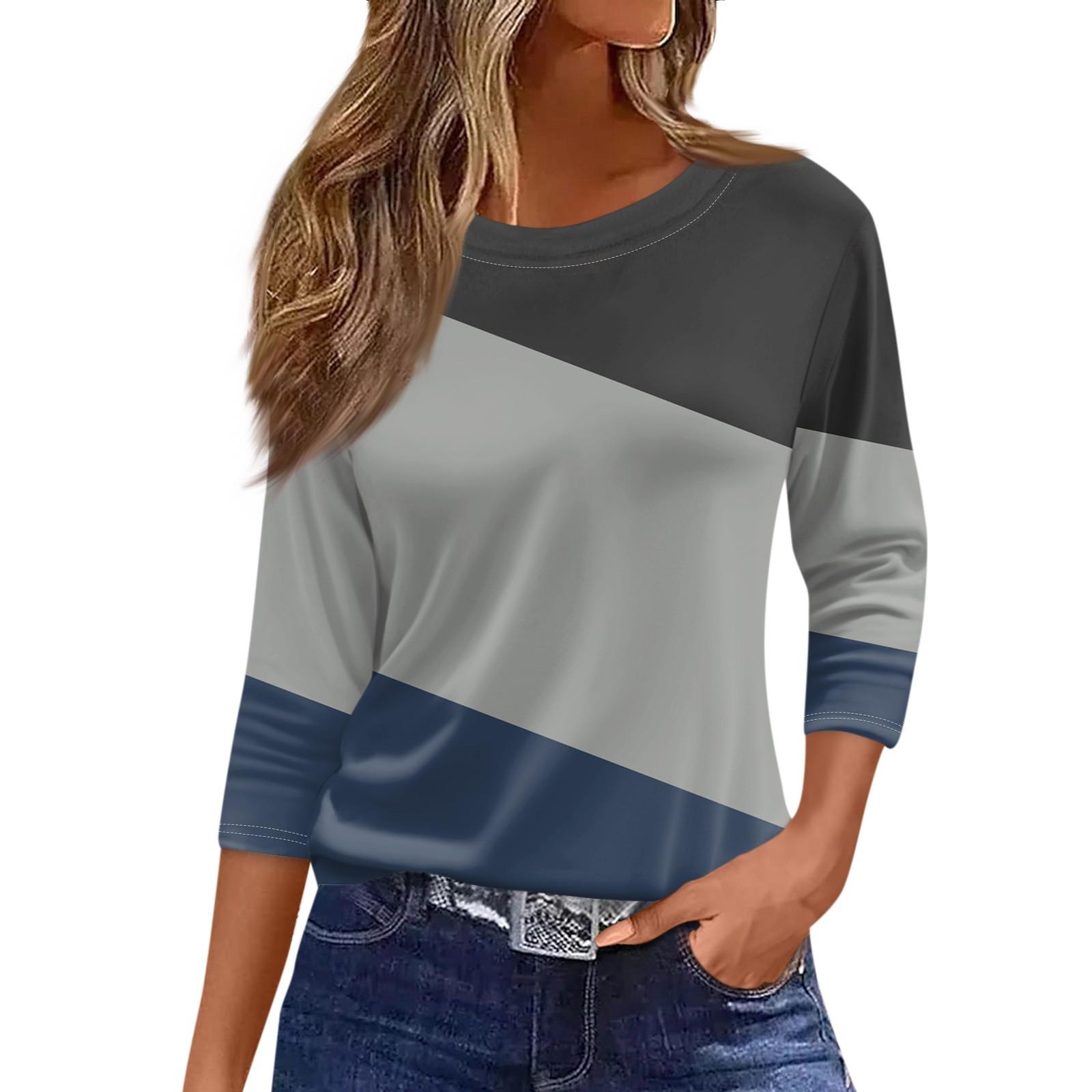 

Traf 2024 Mujer женская мода повседневная круглая горловина рукав 3/4 свободная принтованная футболка женская верхняя одежда для женщин рубашка для женщин L