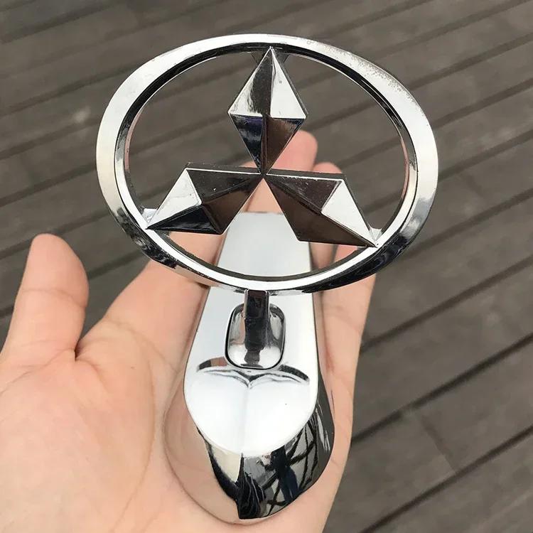 Car Metal Chromed Emblem Front Hood Badge for Mitsubishi L200 Pajero RALLIART ASX Lancer Outlander Mirage Eclipse Decoration