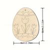 8pcs Easter Wooden Assorted Colored Egg Shapes Blank Wooden Ornaments Spring Home Hanging Ornaments Crafts Easter Decorations