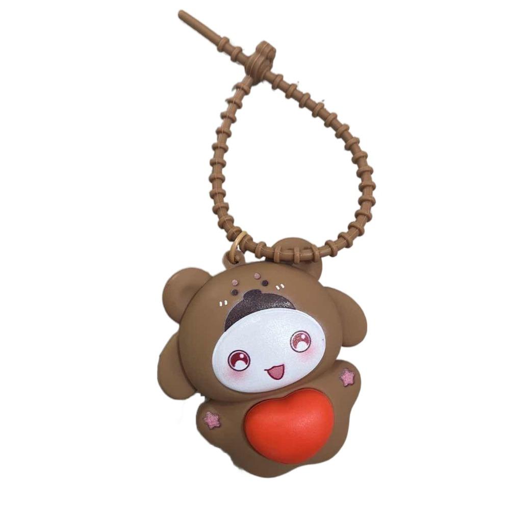 Keyring Cartoon Bag Hanging Squeeze Toy Silicone Pendant Love Animal Keychain  Car Key Pendant