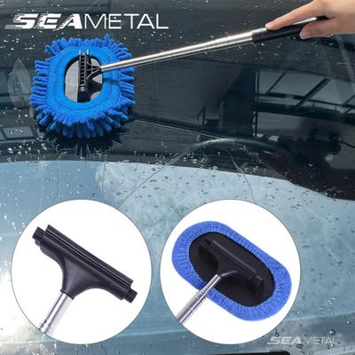 3 In 1 Car Glass Cleaner Wiper Window Cleaning Brush Wiper Retractable Rearview Mirror Cleaner Anti Rain