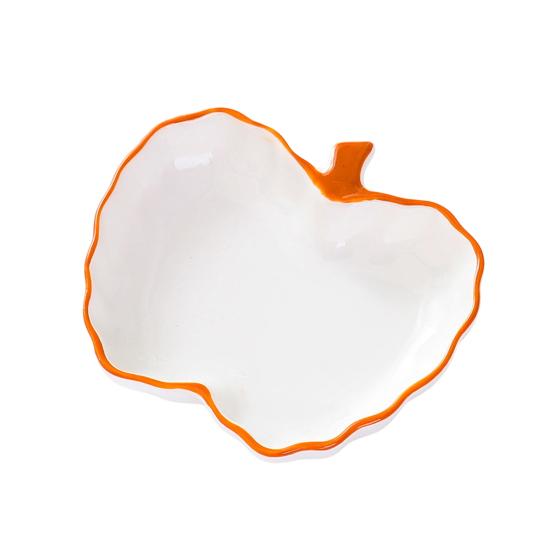 

Ceramic Jewelry Dish for Women Small Fruit Shaped Trinket Tray with Ruffle Trim Desktop Key Ring Necklace Holder Organizer for Home Bedroom темно-оранжевого