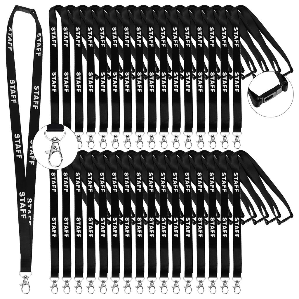 30Pcs Staff Lanyards Staff Badge Lanyard Keychain Lanyards Wrist Neck Lanyards Keychain Badge Holder Phone String Holder Lanyard