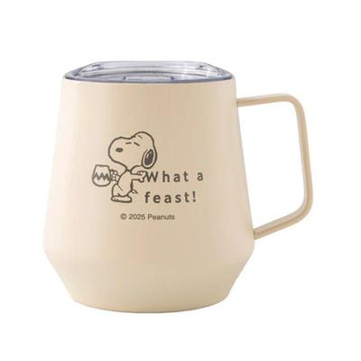 PEANUTS Snoopy Stainless Steel Mug ( What a Feast ! ) Snoopy Japan NEW