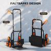 Six-Wheel Folding Sack Barrow Trolley - Black/Orange