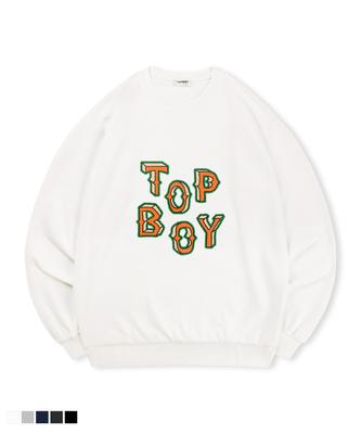 TOPBOY [Non-Fleece Or Fleece-Lined] Treasure Font Print Sweatshirt (Type B)