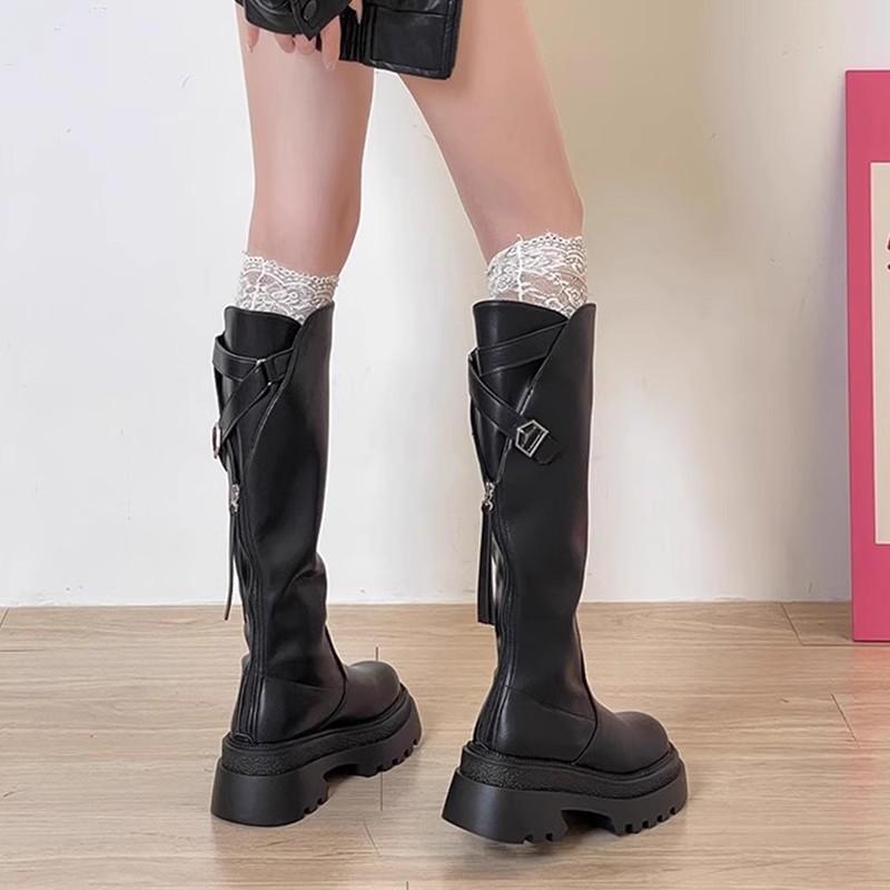 Niche Design Small Height-increasing Long Boots for Women's 2025 Autumn and Winter New Niche Thick-soled Comfortable High Fashion Boots