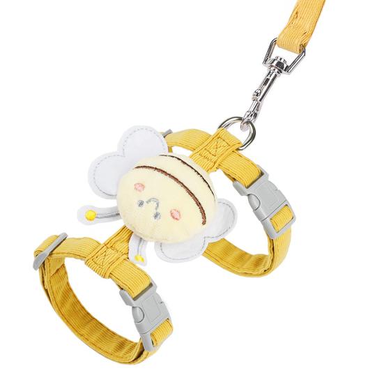 Kleine Biene Katzengeschirr Verstellbares Kätzchengeschirr mit Leine Süßes Bienen-Katzengeschirr für Kätzchen Erwachsene Katzen Sichere Spaziergänge im Freien