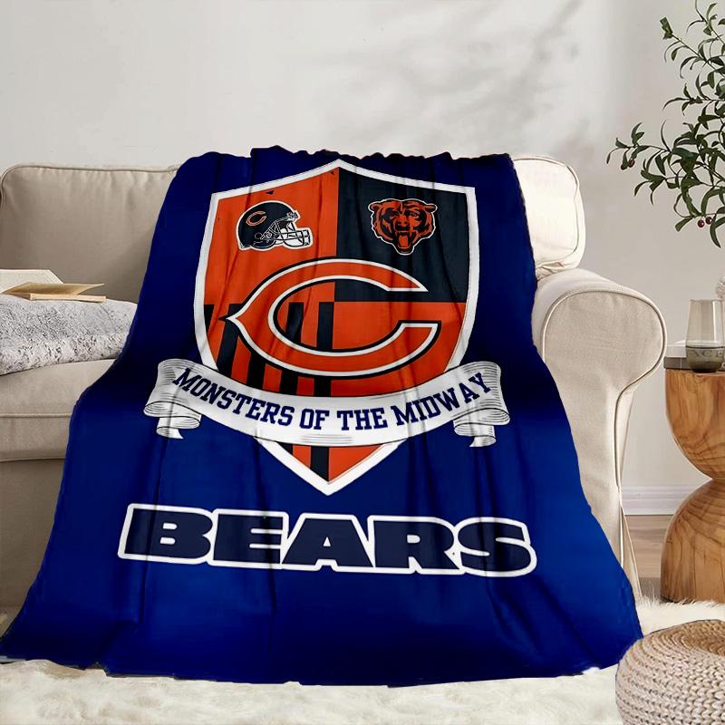 Chicago Bears Portable Blanket/Soft Blanket Bedding Blanket Suitable for Travel Camping Living Rooms Offices Sofas Fan Gifts
