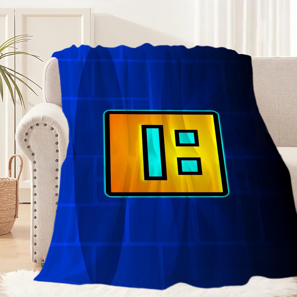 Game Interesting Geometry Dash Lite Blanket Blanket for Couch Sofa Travel Home Hiking Picni Bed Beding Flannel Blanket gift