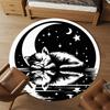 1pc cat moon Round Chair mat office Area Rug - Non-Slip, Floor Mat for Office, Bedroom, Ideal home decor gift p0105038