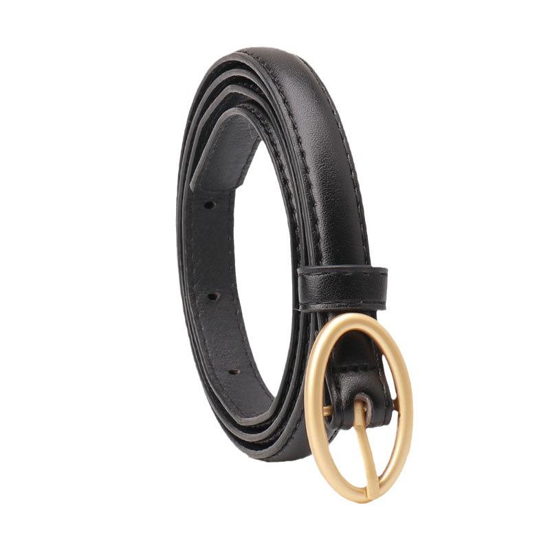 New Women's Fresh Thin Belt - Dopamine Oval Buckle, Fashionable & Versatile for Dresses