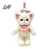 Fluffy Cat Key Ring Plush Pendant Cute Fuzzy Curly Kitten Charm Soft Animal Pendant for Backpacks Stuffed Keychain Backpack Gift Lovers Charm