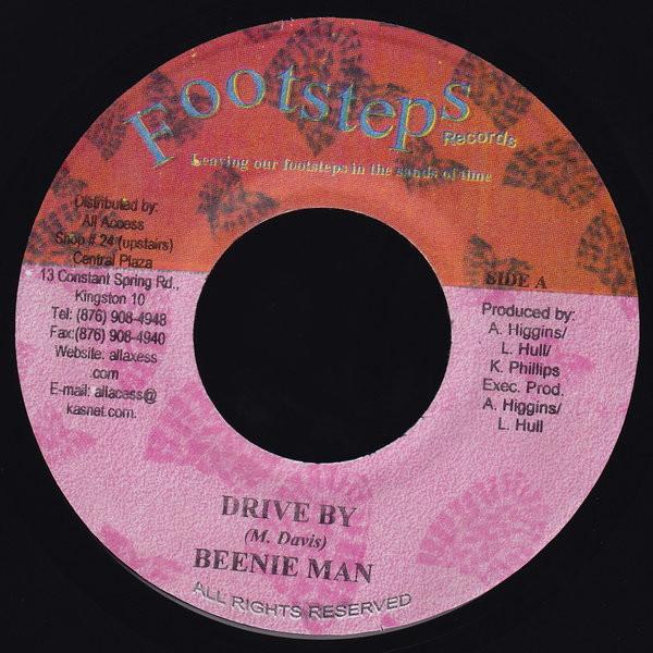 

7inch Record BEENIE MAN - Drive By NONE Footsteps Recor 2002 Jamaica Reggae, Ska & Dub Used