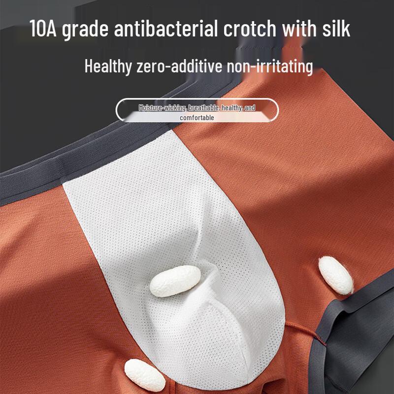 MaoRen Ανδρικά Αναπνέοντα Αντιβακτηριακά Μποξεράκια από Μετάξι Πάγου (3-Συσκευασία)