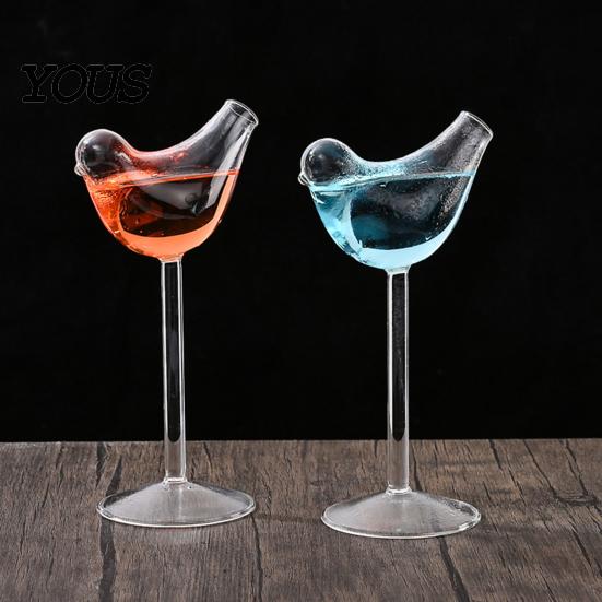 Zesílený okraj Skleněný Ptačí Koktejlový Skleněný Pohárek, 150ml Nový Tvarovaný Vinný Pohárek, Kreativní Coupe pro Barovou Párty, Dárek Ženy Milovníci