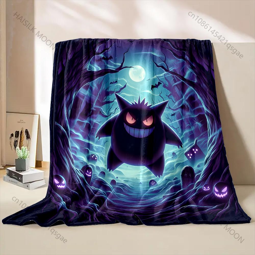New Product Japan Pokemon Gengar Print Blanket for Home Sofa Travel Office Break Blanket Children Student Kids Luxury Gifts